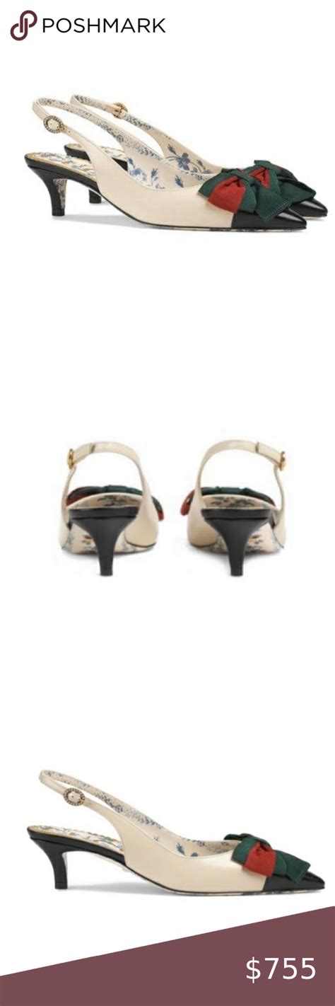 gucci slingback shoe|gucci kitten heel shoes.